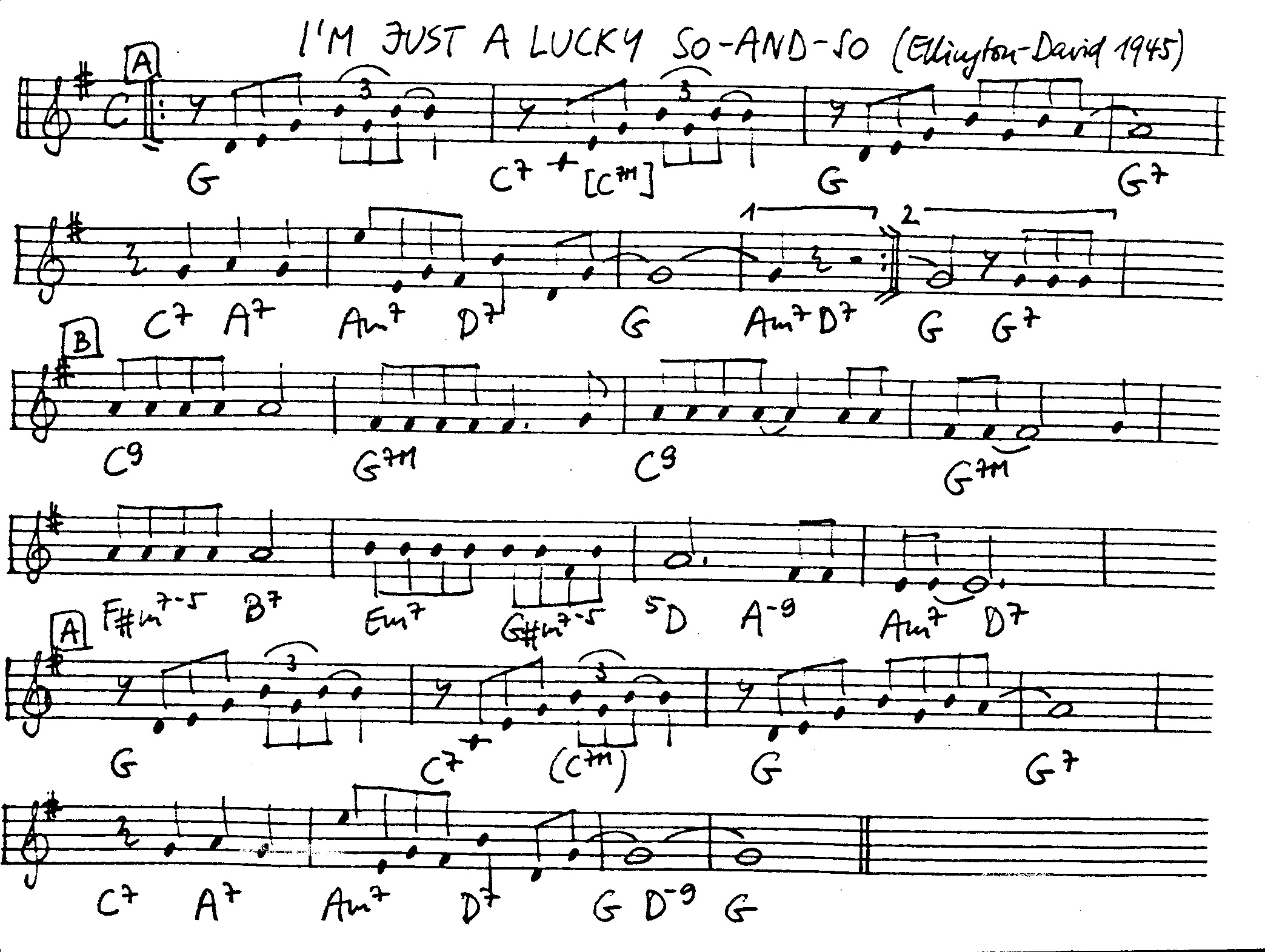 i'm just a lucky so-and-so leadsheet – book us for your next 20s or gatsby event